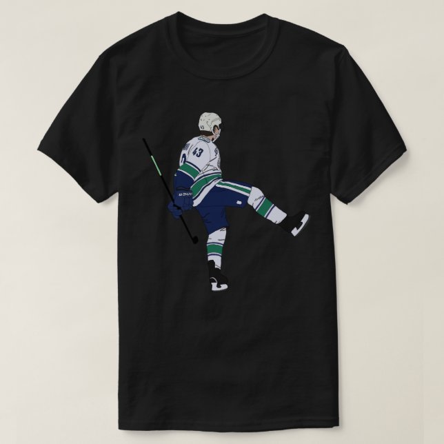 Quinn Hughes Sticker T-Shirt (Design vorne)