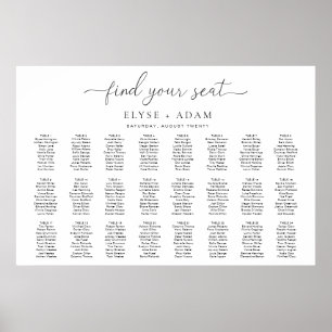 Quinn Modernes Minimal 24 Tisch Plakat