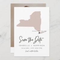 QUINN NEW YORK Blush Pink Map Foto Save the Date