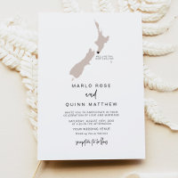 QUINN New Zealand Map Reiseziel Hochzeit