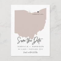 QUINN- Ohio Karte Save the Date (bewegliches Herz)