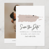 QUINN Puerto Rico Rosa Karte Save the Date