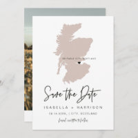 QUINN SCOTLAND Blush Pink Map Foto Save the Date