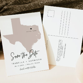 QUINN Texas Save the Date (bewegliches Herz) Postkarte