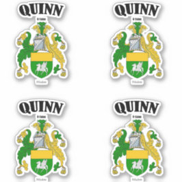 Quinn Wappen Irish Translation & Meaning (x4) Aufkleber