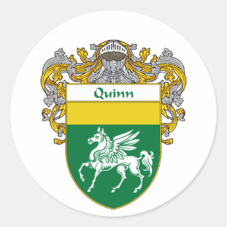 Quinn-Wappen (mantled) Runder Aufkleber