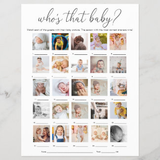 Quinn Who's That Baby 25 Photo Game Flyer