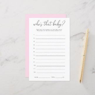 Quinn Who's That Baby Photo Game Guess Card