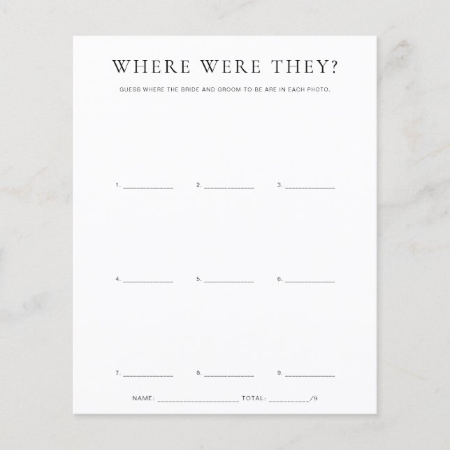 Quinn, wo sie Urlaub Foto Game (Vorderseite)