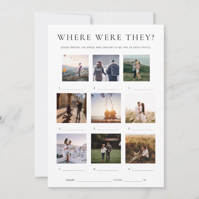 Quinn, wo sie Urlaub Foto Game Einladung (Vorderseite)