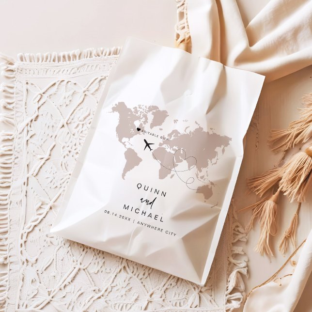 QUINN World Map Reiseziel Save the Date Geschenktütchen (Von Creator hochgeladen)
