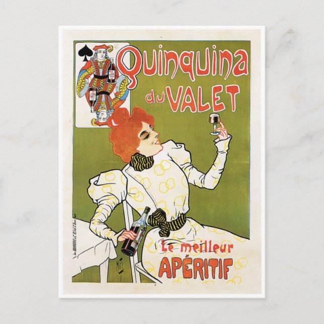 Quinquina Du Valet Le Meilleur Aperitif Drink Ad Postkarte (Vorderseite)