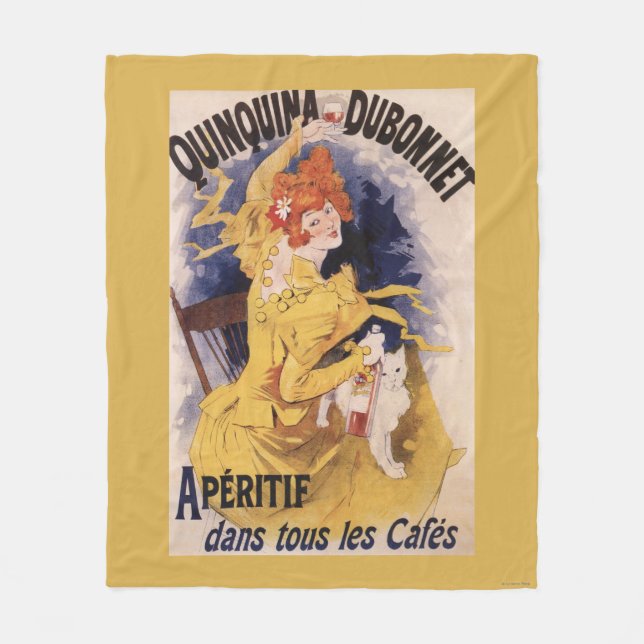 Quinquina Dubonnet Aperitif-förderndes Plakat Fleecedecke (Vorderseite)