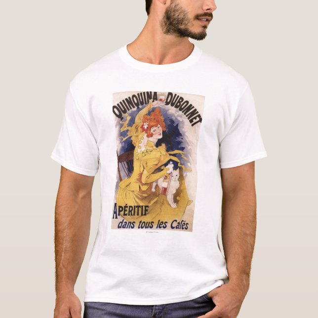 Quinquina Dubonnet Aperitif-förderndes Plakat T-Shirt (Vorderseite)