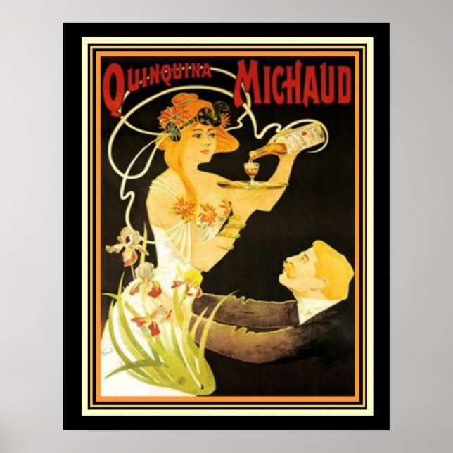 Quinquina Michaud Art Nouveau Ad 16x20 Poster (Vorne)