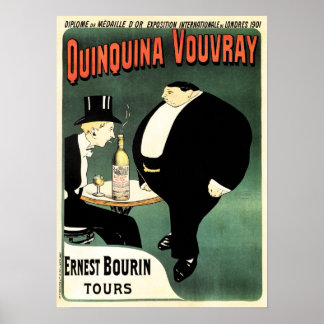 QUINQUINA VOUVRAY Likör Paris Vintag Liquor Ad Poster
