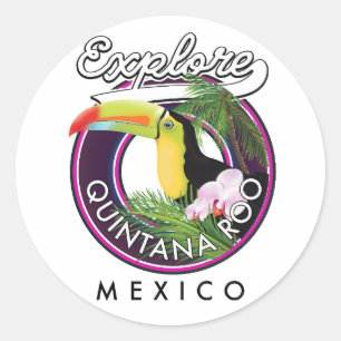Quintana Roo holbox Strand mexico. Runder Aufkleber
