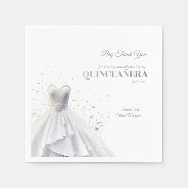 Quintencera Glam Red Dress Serviette (Vorderseite)