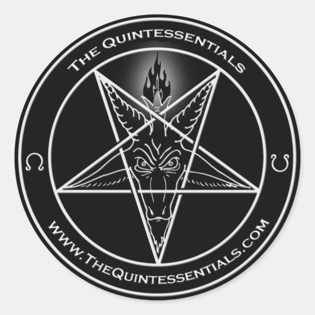 Quintessentials "Baphomet" Aufkleber! Runder Aufkleber (Vorderseite)