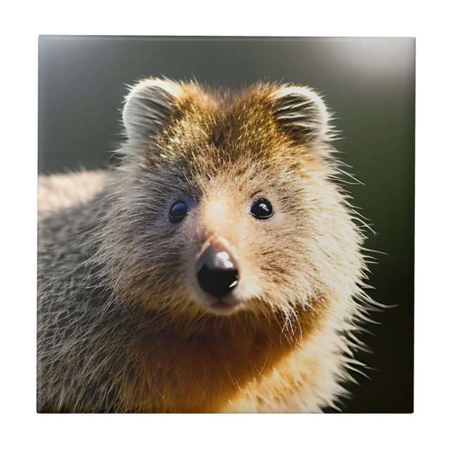 Quintin The Ginger Quokka, Keramik Tile Fliese (Vorderseite)