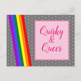 Quirkische und Quee LGBT-Rainbow-Farben Postkarte