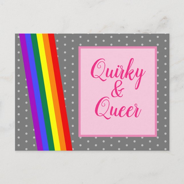 Quirkische und Quee LGBT-Rainbow-Farben Postkarte (Vorderseite)