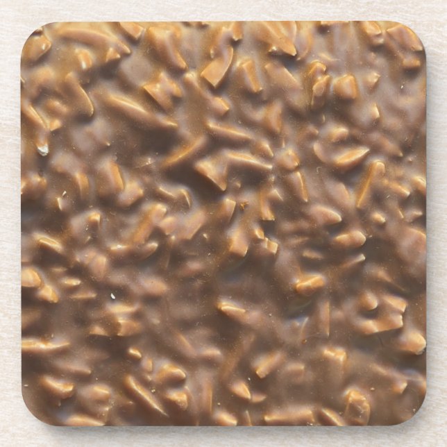 Quirktastischer Schokoladenriegel mit Nüssen Getränkeuntersetzer (Vorderseite)