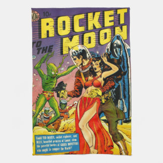 QUIRKY 1950er JAHRE SCI FI PULP DESIGN Handtuch