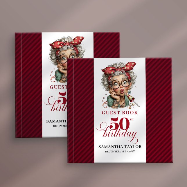 Quirky 50th birthday woman event guest book gästebuch (Quirky 50th birthday woman event guest book)
