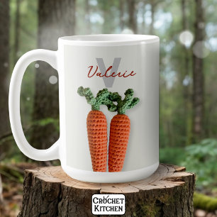 Quirky Amigurumi Minimalistisch Crochet Carrots Na Kaffeetasse