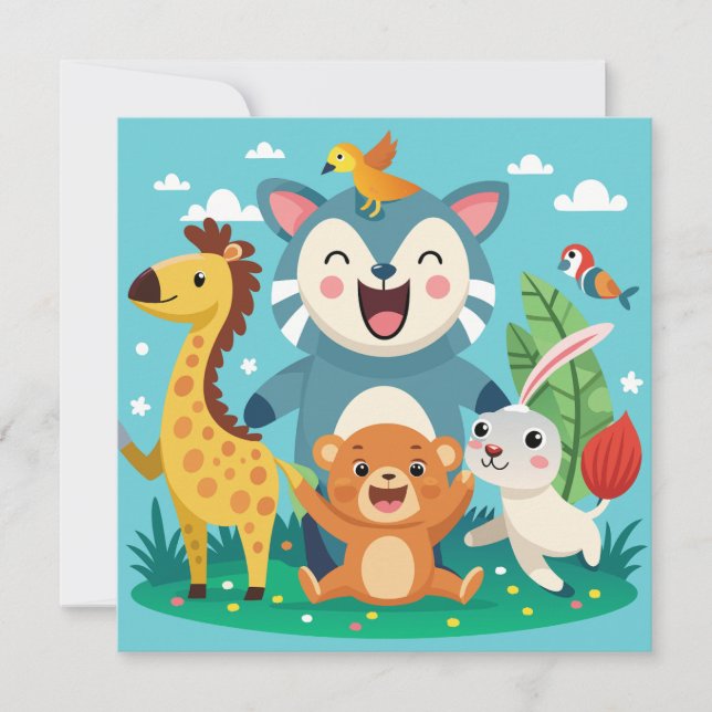 Quirky Animal Dankeskarte (Vorderseite)