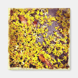 Quirky Art Blume auf dem Boden Retro Filter Magnet