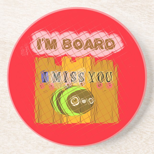 Quirky Art Print Sandstein Untersetzer (Vorne)