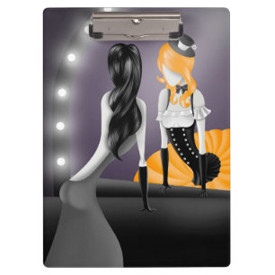 Quirky-Ballerina und Tänzerin Reflektion Gelb Klemmbrett