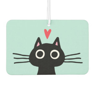 Quirky Black Cat mit Herz Autolufterfrischer