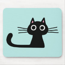 Quirky Black Kitty Cat mit Long Whiskers