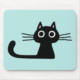 Quirky Black Kitty Cat mit Long Whiskers Mousepad