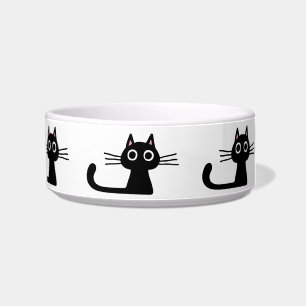 Quirky Black Kitty Cats   Fun Feline Pet Dish Napf