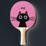 Quirky Black Kitty| Funny Felge<br><div class="desc">Das purrote Tischtennispongpaddel für schwarze Katzen-Liebhaber! Eine niedliche mit Augen, schwarze Katze. Besuchen Sie Jenn’s Doodle World für noch lustigere Geschenke und Designs für Liebhaber von Haustieren.</div>