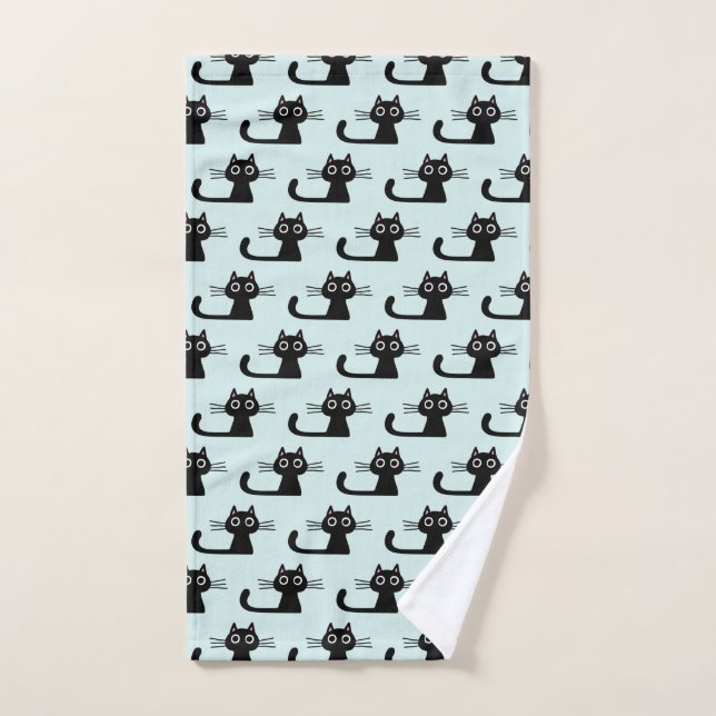 Quirky Black Kitty| Gemusterter Spielspass Handtuch (Handtuch)