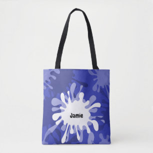 Quirky Blue Painting Spritzer Name