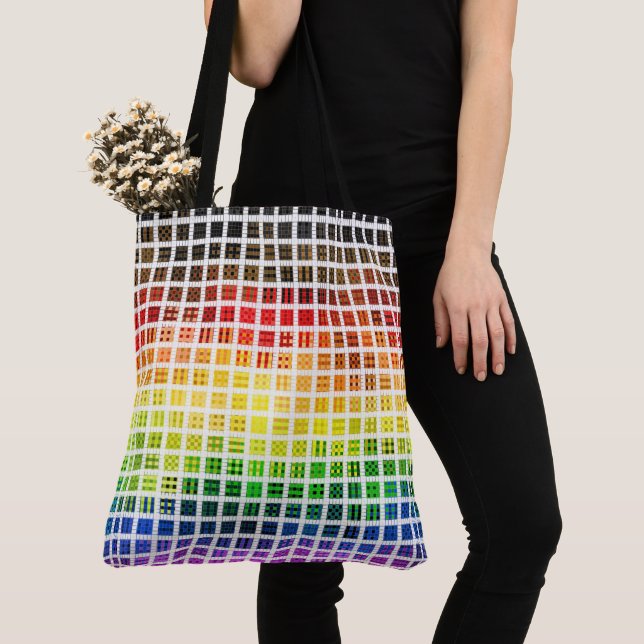 Quirky Boho Karierte farbenfrohe Gay Rainbow Prila (Von Nahem)