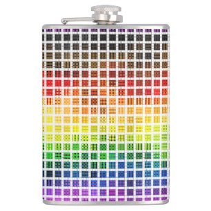 Quirky Boho Karierte farbenfrohe Gay Rainbow Prila Flachmann