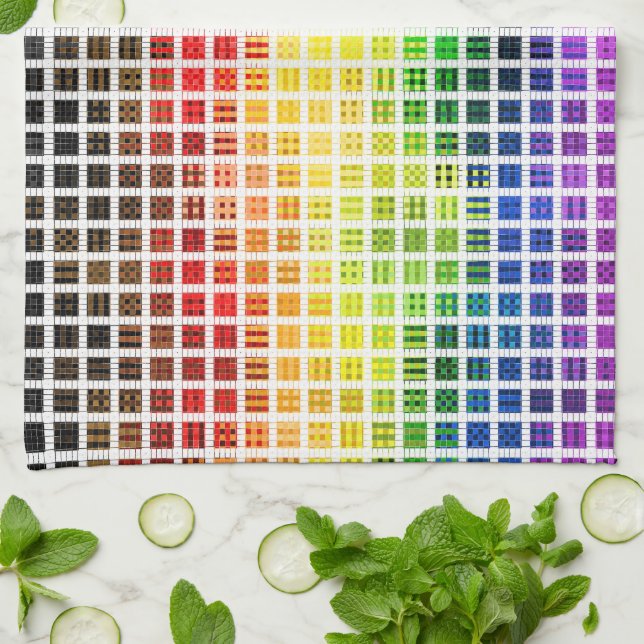 Quirky Boho Karierte farbenfrohe Gay Rainbow Prila Geschirrtuch (Gefaltet)