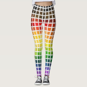 Quirky Boho Karierte farbenfrohe Gay Rainbow Prila Leggings