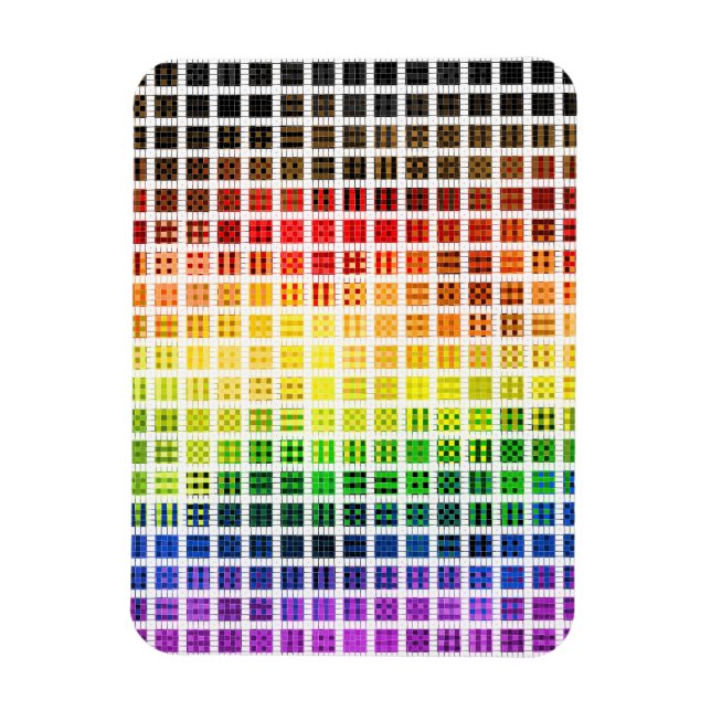 Quirky Boho Karierte farbenfrohe Gay Rainbow Prila Magnet (Vertikal)