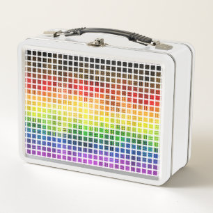Quirky Boho Karierte farbenfrohe Gay Rainbow Prila Metall Brotdose