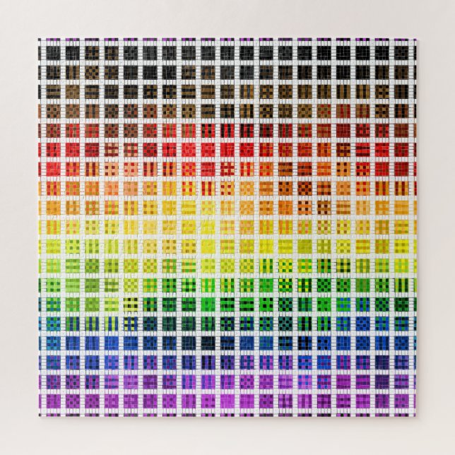 Quirky Boho Karierte farbenfrohe Gay Rainbow Prila Puzzle (Vertikal)