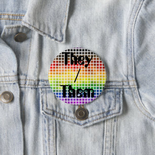Quirky Boho Karo bunt Regenbogenfahne der Gay Prid Button