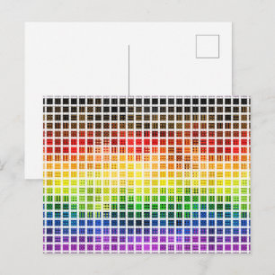 Quirky Boho Karo Bunt Regenbogenfahne der schwulen Postkarte